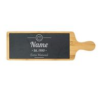 Personalised Engraved Bamboo and Slate Slate Cheeseboard with Extra Matured Design, Personalise with Any Name and Year, Perfect for Any Cheese Lover for Any Occasion