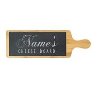 Personalised Engraved Bamboo and Slate Slate Cheeseboard with Name's Cheeseboard Design, Personalise with Any Name, Perfect for Any Cheese Lover for Any Occasion