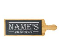 Personalised Engraved Bamboo and Slate Slate Cheeseboard with Name's Cheeseboard with Border Design, Personalise with Any Name, Perfect for Any Cheese Lover for Any Occasion