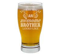 Personalised Engraved Beer Glass This Is What An Awesome Brother Looks Like Funny Glass for His Birthday Gifts for Bro This is What an Awesome Brother Looks Like Funny Engraved Pint Glass For Him Bro
