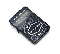 Personalised Engraved Black Painted Lighter, with Retro Design, Add Any Message in a Choice of Fonts. Comes with a Soft Lined Metal Tin Gift Box for Presentation.