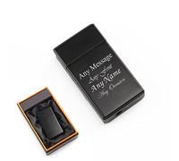 Personalised Engraved Black Torch Gas Jet Lighter, Comes with Presentation Box, Any Message Design, Gift for Him, Grandad, Fathers Day, Engraved in The UK