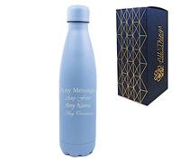 Personalised Engraved Blue 500ml Thermal Bottle, Personalise with Any Message or Name