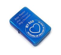 Personalised Engraved Blue Fathers Day Lighter with My Dad - My Rock Design