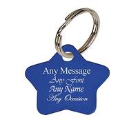Personalised Engraved Blue Star Keyring