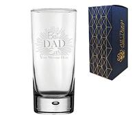 Personalised Engraved Bubble Hiball Glass, Best Dad Ever Design, Personalise with Any Message, Perfect for Any Father