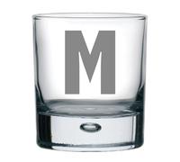 Personalised Engraved Bubble Whiskey Tumbler Glass - Choose Your Letter Design, Customise Your Perfect Glass with You Personalise in a White Presentation Gift Box