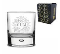 Personalised Engraved Bubble Whisky Glass Tumbler with Best Mum Ever Design, Gift Boxed, Personalise with Any Name