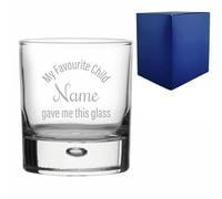 Personalised Engraved Bubble Whisky Glass with My Favourite Child Gave Me This Glass Design with Gift Box | Funny Birthday Gifts for Dad, Dad Present, Fathers Day