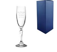 Personalised Engraved Charleston Champagne Flute 6oz Glass with Gift Box | Custom Champagne Glasses, 18th 21st 30th 40th 50th 60th Birthday Gifts for Her, Bridesmaid Gift, Wedding Glasses