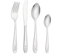 Personalised Engraved Childrens Kids 4 Piece Cutlery Set Featuring a Squirrel, Fox, Rabbit & Badger in Giftbox Perfect Christening Gift