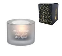Personalised Engraved Chunky White Tealight Holder - Any Message Engraved