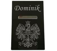 Personalised Engraved Cigarette Box Polish Flag Design Black