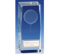 Personalised Engraved Clarity Golf Ball Crystal Block 4 1/2 Inch (11.5cm)