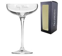 Personalised Engraved Crystal Infinity Cocktail Saucer with Script Name, Personalise with Any Name for Any Occasion, Gift Box Included, Laser Engraved