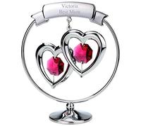 Personalised Engraved Crystocraft Hanging Double Hanging Hearts Ornament
