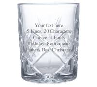Personalised Engraved Cut Crystal Whisky Glass Tumbler - 320ml | Choice of Presentation Box, Selection of Fonts, Perfect for Birthdays, Christmas, Anniversaries, Fathers Day, Mother's Day