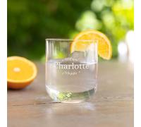 Personalised Engraved Deluxe Water Glass - Personalised Deluxe Water Glass Engraved with The Name or Text of Your Choice, Various Designs & Fonts Available, Laser Engraving, Dishwasher Safe