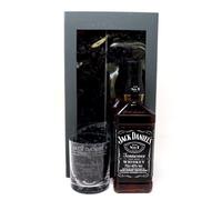 Personalised Engraved Dimple Glass Tumbler & 35cl Bottle in Presentation Gift Box - Banner Design