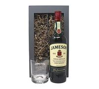 Personalised Engraved Dimple Glass Tumbler & 70 ottle of Irish Whiskey - Jameson Label Design (Jameson Irish Whiskey 70cl, Presentation Gift Box)