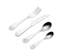 Personalised Engraved Dinosaur Roarsome Children's Cutlery Set, Stainless Steel, 4 Piece Set with Fork, Knife and Spoons