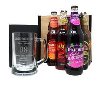 Personalised Engraved Est 2006 18th Birthday Limited Edition Pint Glass Tankard & Cider Gift Bag For Son's 18th | 4% vol