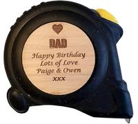 Personalised Engraved Fathers Day Tape Measure Tool Gift For Husband Dad Boyfriend Fiance Funny Present Papa Engraved Wood DIY