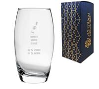 Personalised Engraved Funny Novelty Vodka Tondo Hiball Tumbler Glass with 'Name's Vodka Glass and Mixer' Design, Customise with Any Name Mixer and Vodka Percentage, Gift Box Included, Laser Engraved