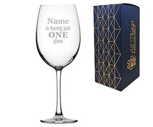 Personalised Engraved Giant Wine Glass with Name is Having just One Glass Design, Can Hold 1 Bottle of Wine, Gift Boxed, Personalise with Any Message for Any Occasion