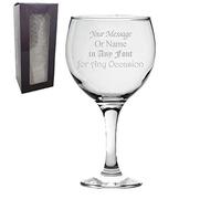 Personalised Engraved Gin and Tonic Glass, Gift Boxed, Personalise with Any Message for Any Occasion