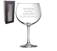 Personalised Engraved Gin Balloon Glass, Gift Boxed, Personalise with Any Message for Any Occasion