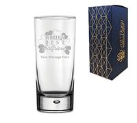 Personalised Engraved Gin Cocktail Hiball Glass with World's Best Girlfriend Design, Gift Boxed, Personalise with Any Message for Valentines, Anniversaries