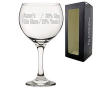 Personalised Engraved Gin Measurements Glass with Gift Box, Personalise with Any Name