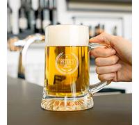 Personalised Engraved Glass Beer Mug - Fathers Day Gift - Glass Beer Mug Engraved with The Name or Text of Your Choice, Laser Engraving, Dishwasher Safe