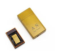 Personalised Engraved Gold Torch Gas Jet Lighter, Comes with Presentation Box, Initials Design, Gift for Him, Grandad, Fathers Day Gift, Engraved in The UK