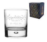 Personalised Engraved Graduation Whisky Tumbler with 'Congratulations You Did It' Design, Personalise with Any Name or Message, Gift Box Included, Laser Engraved, University College Graduation Gift