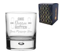 Personalised Engraved Graduation Whisky Tumbler with 'One Degree Hotter' Design, Personalise with Any Name or Message, Gift Box Included, Laser Engraved, University College Graduation Gift