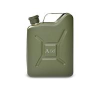Personalised Engraved Green Jerry Can Hip Flask with Initials, Personalise with Any Initials for Anyone