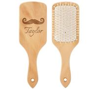Personalised Engraved Hair Brush Wooden Paddle Hairbrush for Long Short Curly Thick Thin Hair, Wood Hairbrush for Girls Boys Men Women Kids, Massaging Scalp, Reducing Tangle & Hair Breakage