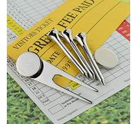 Personalised Engraved Hatched Design Golf Gift Set with Initials on Markers and Tees in a Gift Box