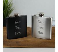 Personalised Engraved Hip Flask Custom 6oz Hipflask Wedding Gift Idea, Fathers Day, Groomsmen, Best Man, Favours (Style 7)