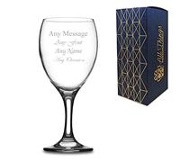 Personalised Engraved Imperial 12oz Wine Glass with Gift Box, Personalise with Any Message for Any Occasion