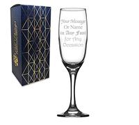 Personalised Engraved Imperial Champagne Flute, Gift Boxed, Personalise with Any Message for Any Occasion