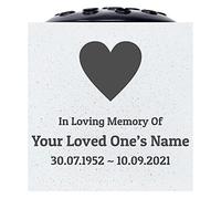 Personalised Engraved In Loving Memory Heart #1 Grave Memorial Flower Pot Vase
