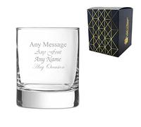 Personalised Engraved Islande Whiskey Glass, Holds Up to 10.14oz/300ml of Liquid, Customise with Any Message, Such as Birthdays, Weddings, Christmas, Easter, Graduation, Gift Boxed