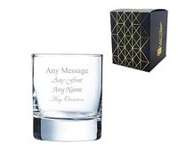 Personalised Engraved Islande Whiskey Glass, Holds Up to 6.7oz/200ml of Liquid, Customise with Any Message for Any Occasion, Birthdays, Weddings, Christmas, Gift Boxed, Engraved in The UK