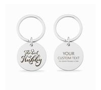 Personalised Engraved Keychain Best Hubby Gifts - Stainless Steel Round Keychain - Pre-Designed Silver Mirror Polish Keyring for Husband, from Wife - For Daily Use and Lightweight
