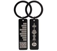 Personalised Engraved Keyring Code for Music App Custom Keychain (black)