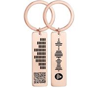 Personalised Engraved Keyring Code for Music App Custom Keychain (rose)