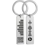 Personalised Engraved Keyring Code for Music App Custom Keychain (silver)